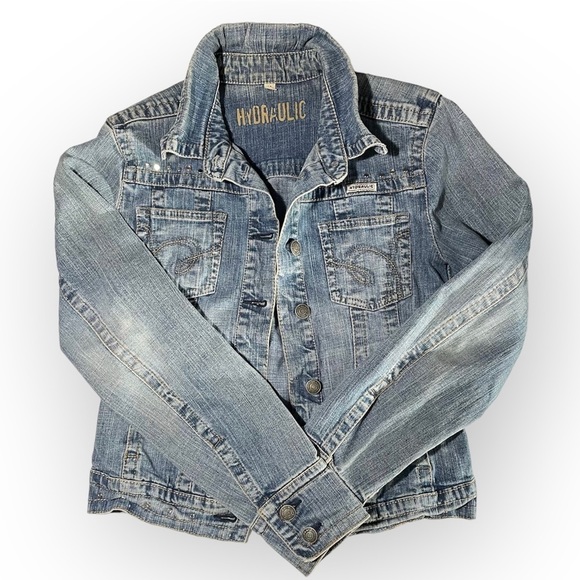 Hydraulic Jackets & Coats Hydraulic Authentic Denim Jean Jacket Colorful Jewels In Light
